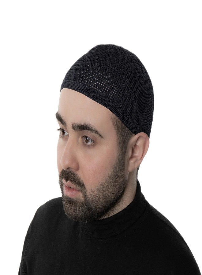 Modefa Islamic Premium Turkish Dervish Kufi Hats for Men Lightweight Breathable Muslim Cap One Size Fit (US, Alpha, One Size, Sleek Black) - Image 1